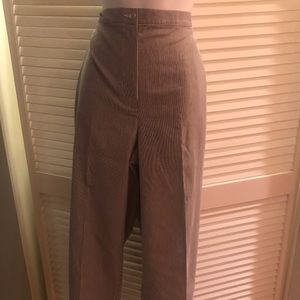 Blue and white striped Capri pants